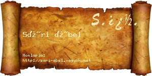 Sári Ábel névjegykártya